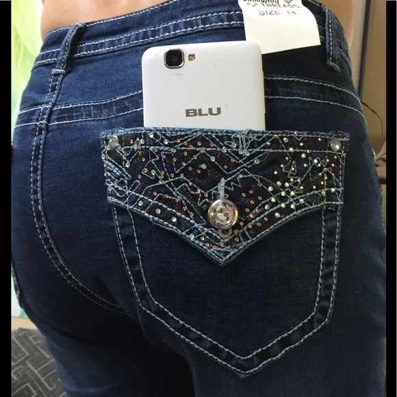 Diamonds& Thread Boot “Cell Phone” Flap Jean 14 18 - Picture 8 of 8